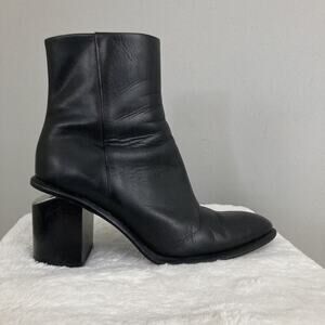 Alexander Wang Black Anna Calf Boots Urban Edgy Modern zip up leather 37, US 7